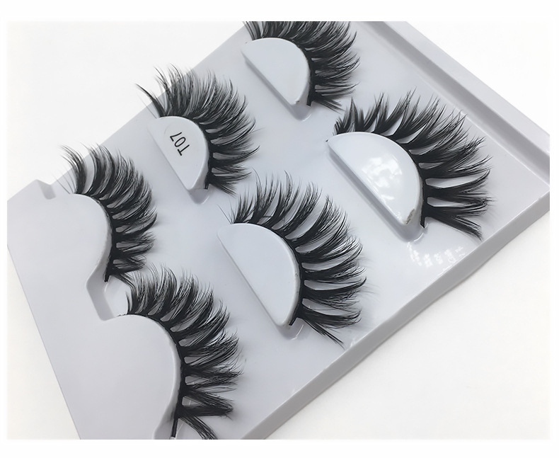200g Weight False Eyelashes Makeup Tools Types 3 Pairs Quantity Mink Hair Material 3 Pairs Of Multi-layer Thick Natural Curling False Eyelashes 6