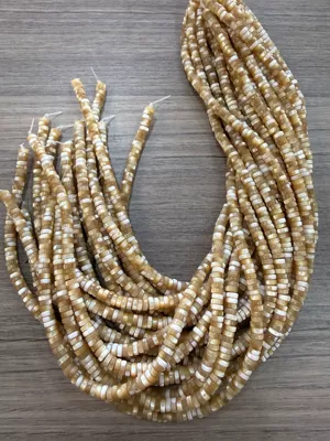 Deep-sea shell pearls, horseshoe snail Zərgərlik ara hissələri - brown-white-shell-conch-spacer-beads-2x6mm-one-string-39cm