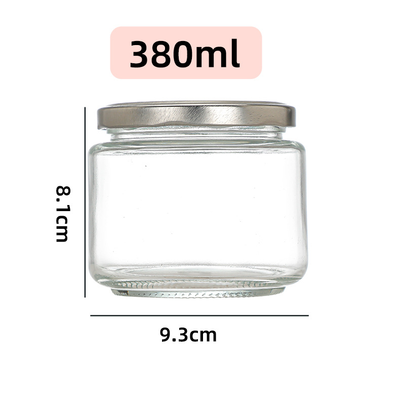 Botella de vidrio al por mayor botella vacía de grado alimenticio hervir botella de conservación de miel mermelada botella de hongos shiitake