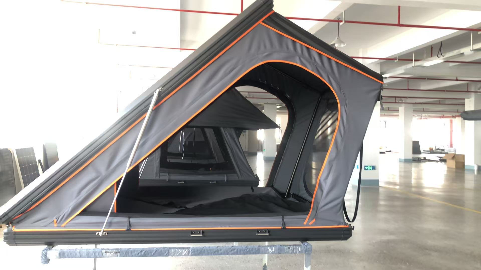 Mountain camping aluminum shell pickup truck roof tent double layer for Jeep outdoor fishing camping car tent