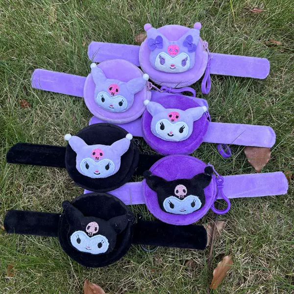 Cartoon Snap Ring Coin Purse Cross-Border Plush Doll Bracelet Cute Cartoon Zipper Wrist Bag Small Gift Wholesale