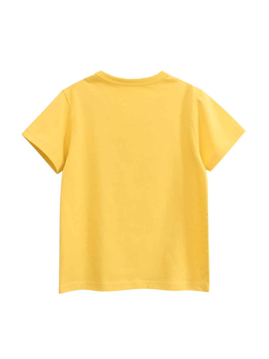 27kids verano nueva camiseta de algodón de manga corta para niños versión coreana de la ropa para niños patrón de oso ropa de bebé cabello de una pieza