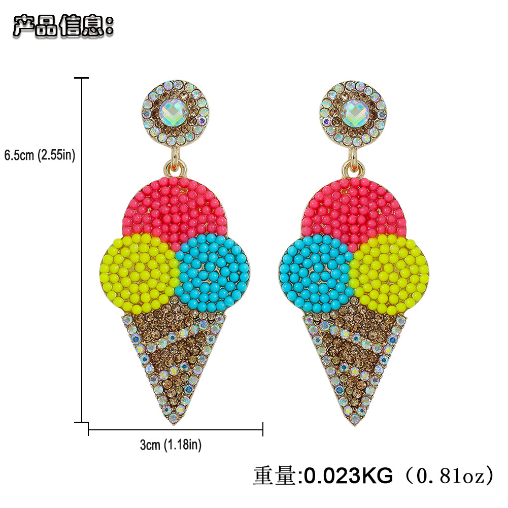 Fashion Diamond Beads Earrings Wholesale display picture 1