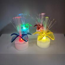 七彩渐变光纤花闪光led电子蜡烛灯满天星花瓣灯发光小型玩具candl