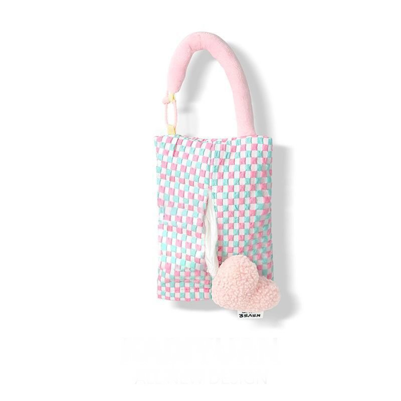 Car Tissue Bag Hanging Pouch, Cute Car Tissue Box, In-Car Seat Tissue Bag, Hanging Tissue Box