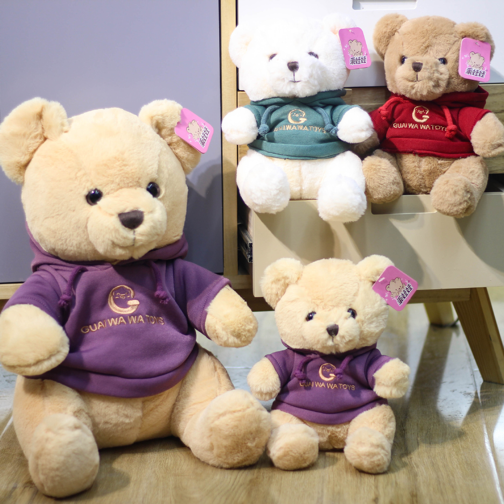 Nuevo punto lindo camiseta de piel de conejo oso peluche muñeca regalo de cumpleaños para niñas muñeca