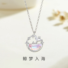 摩天轮小众轻奢百搭高级感鲸梦入海项链女s925纯银鱼尾锁骨链吊坠
