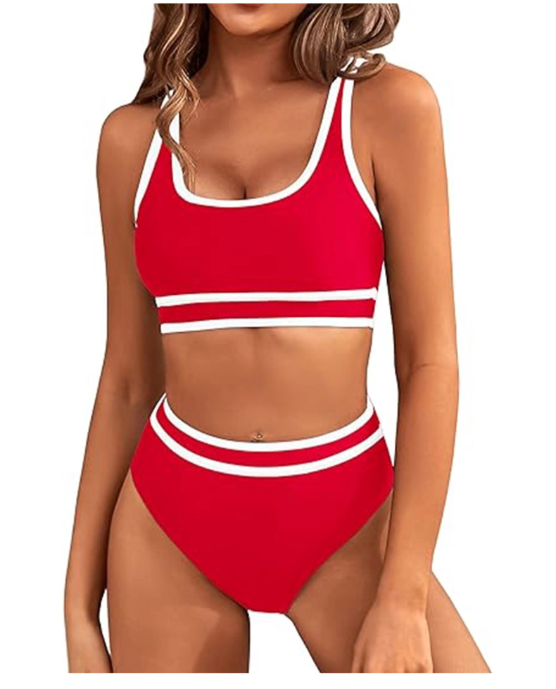 Comercio exterior europeo y americano bikini dividido transfronterizo traje de baño mujer ajustado color sólido sexy Amazon spot traje de baño mujer