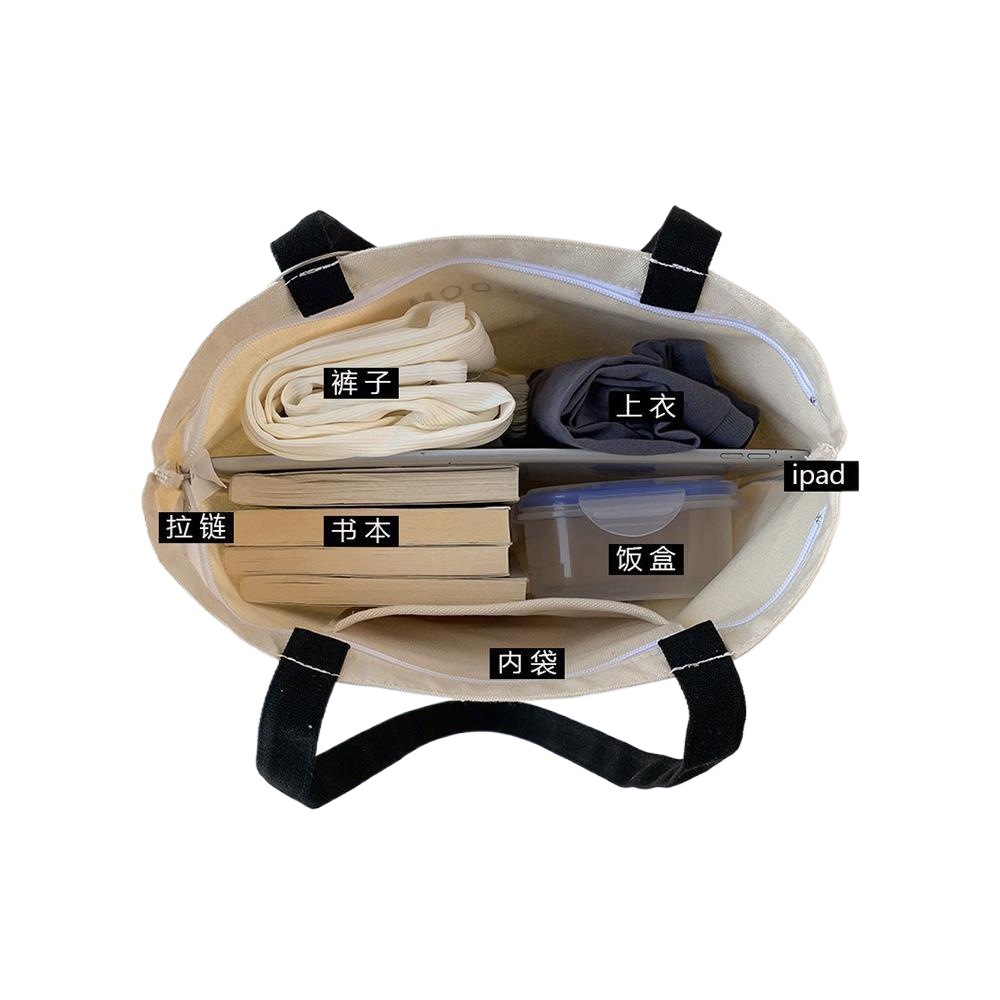 책 통근 학생 헝겊 가방 대용량 핸드백 2024 책 캔버스 가방 여성용 어깨 캔버스 가방 새로운 스타일