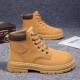 Rhubarb Boots 2024 Autumn Men's Shoes High-top Martins Men's Korean-style All-match Thick-soled Tooling Shoes Short Boots Trendy Shoes
