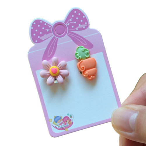 Cute Animal Rainbow Heart Shape Plastic Stoving Varnish Kid's Ear Clips 1 Pair display picture 52