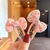 Hairgrip with bow, hair accessory for princess, floral print, wholesale