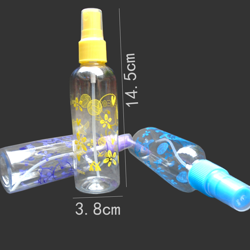 批发塑料喷瓶 100cc 化妆瓶 100ml  装液体喷雾瓶 印花图案 12个
