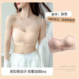 摄影婚纱外扩胸型内衣显大平胸加厚专用小胸聚拢文胸无肩带文胸罩
