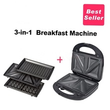 3 in 1 Sandwich Maker Waffle Machine Panini Toaster 220110v