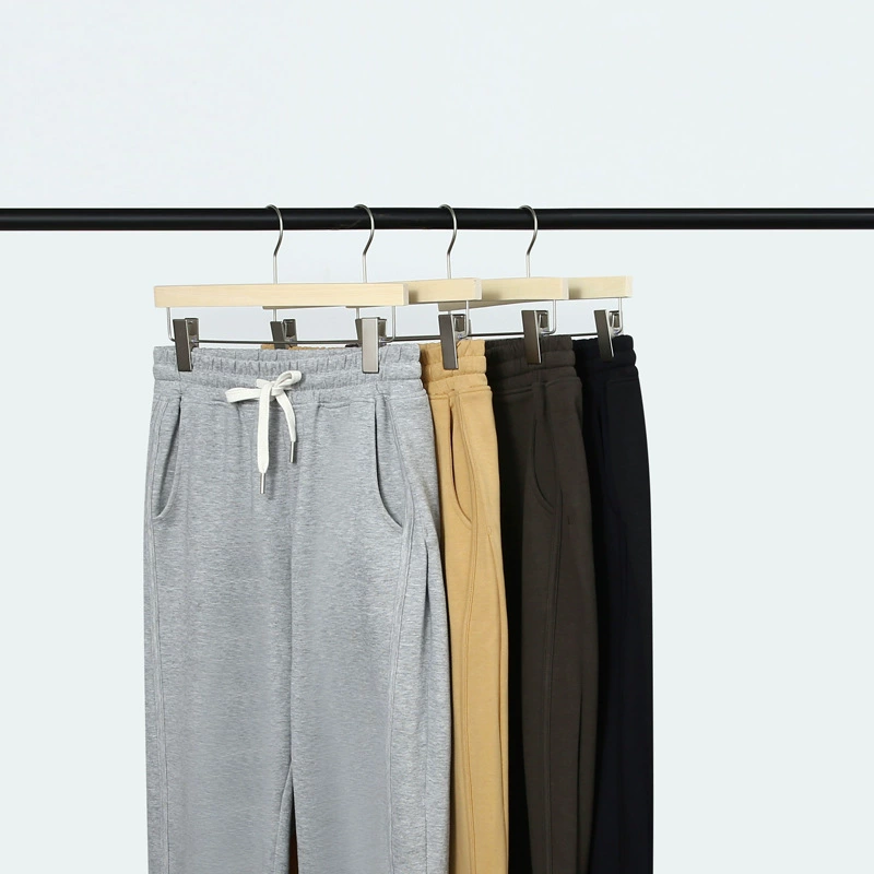 Dengjue мужские двухсторонние хлопчатобумажные свисающие брюки высокого уровня Сплошные прямые повседневные нейтральные брюки широкие брюки