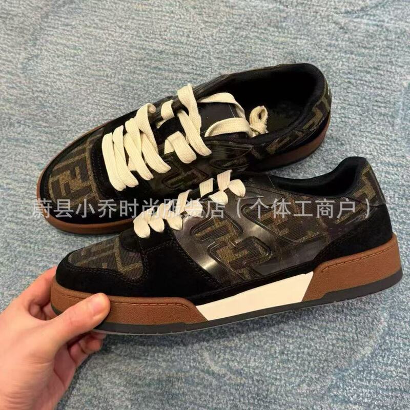 26 New Autumn and Winter Ff Letter Sneakers, Match Sneakers, Unisex Casual Lace-Up White Shoes for Men