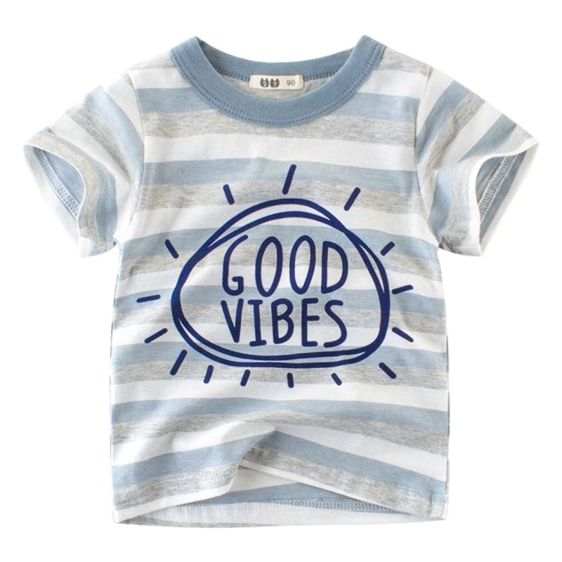 Nuevo estilo de verano, camisetas de manga corta para niños 2026, ropa infantil, camisetas para niños, estilo coreano, ropa a rayas para bebés, fabricante mayorista image 1