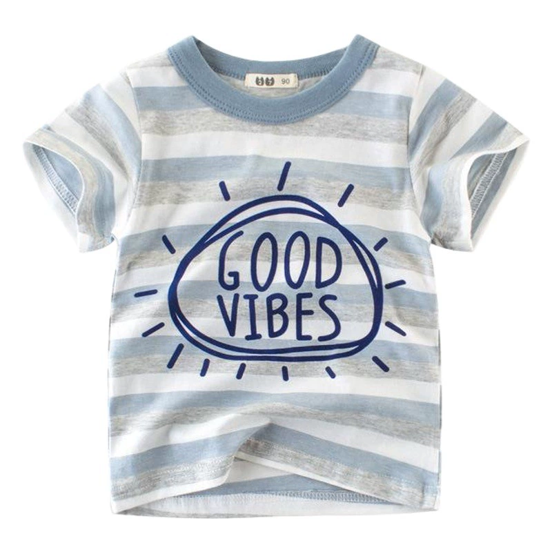 Летние новинки: детские футболки с коротким рукавом для мальчиков 2026 года, в корейском стиле, в полоску. Оптовая продажа от производителя детской одежды.