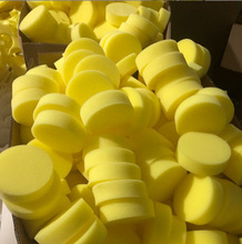 厂家大量生产结实耐用圆擦鞋海绵 深黄色高密度不易破洗车打蜡棉