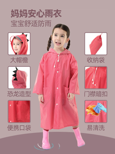 Wholesale Children's Raincoat for Little Dinosaurs - Unisex for Boys and Girls, Kindergarten and Primary School Students - Clearance Price