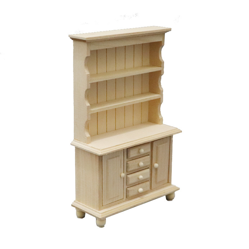 1:12 ドールハウスモデルドールハウスミニ家具ミニチュア家具両開きドア三層スタンドキャビネットディスプレイキャビネット|undefined