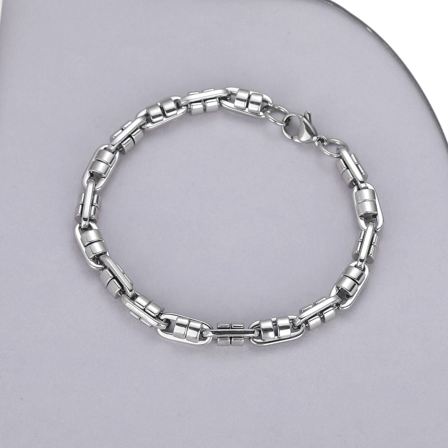 Hip-Hop Classic Style Titanium Steel Geometric Men's Bracelets Necklace display picture 4