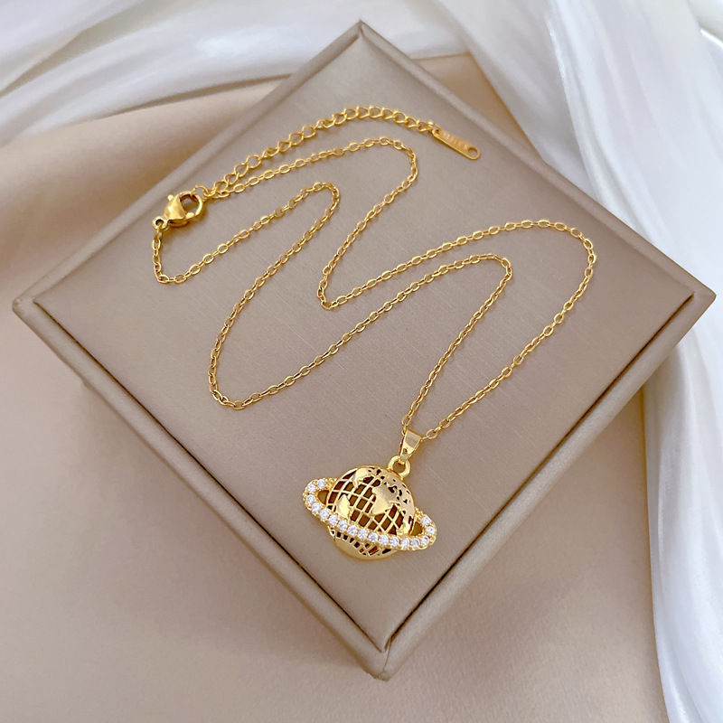 Gorgeous Diamond Necklace Titanium Steel Collarbone Chain For Women_voghion.com