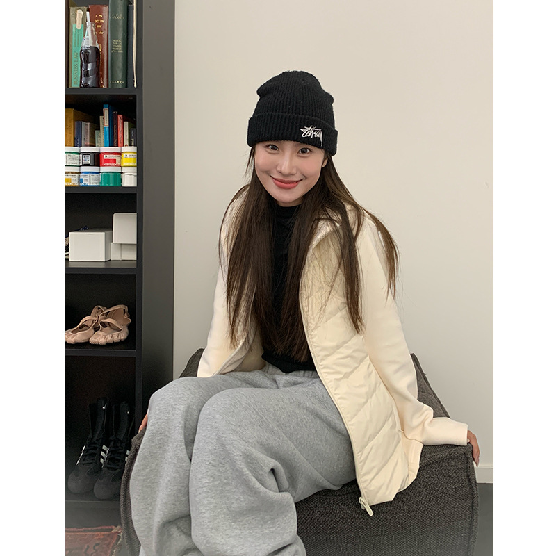 Nantao Lightweight Splicing Design Hooded down Jacket Women's Autumn and Winter New 90 Duck down Slim Slim Warm Jacket