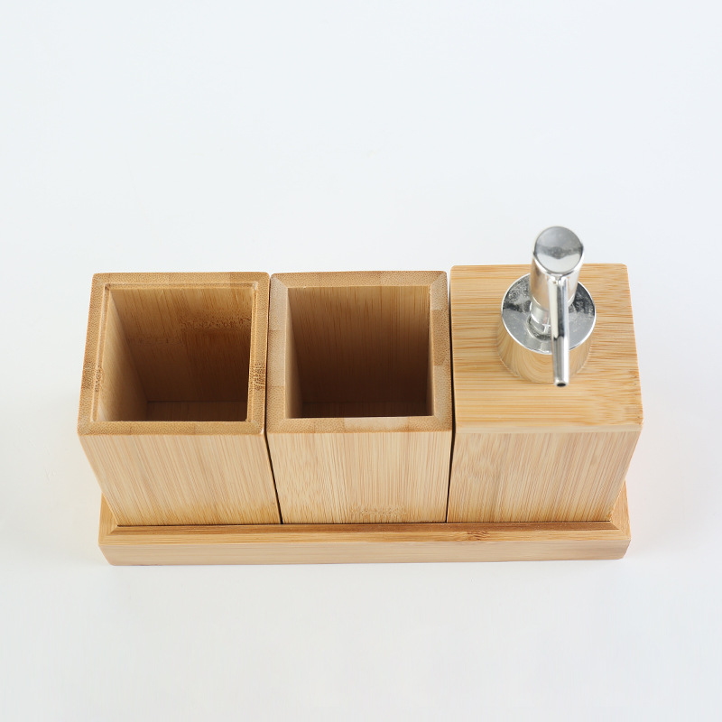 Subbotella de madera, loción, botella de loción, gel de ducha de hotel, botella de desinfectante de manos, botella de prensa de champú creativo