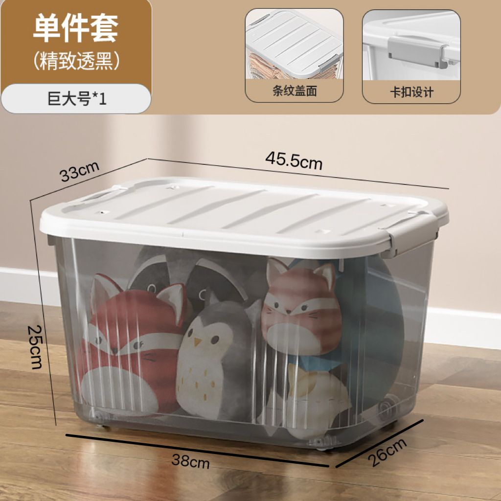 Caja de almacenamiento plástico con tapa portátil ecológica varios tamaños image 28