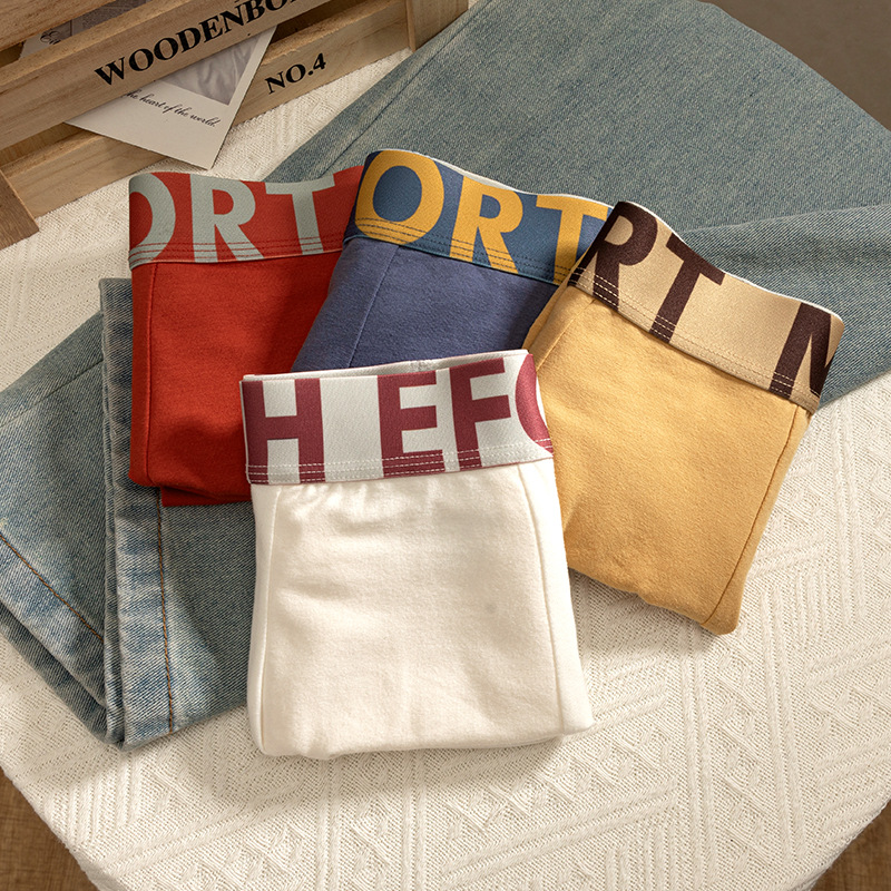 Ropa interior de hombre de verano, suave, cómoda y transpirable, pantalones de hombre, cintura media, cintura con letras, cintura, pantalones cuadrangulares, venta al por mayor de fábrica, estilo caliente