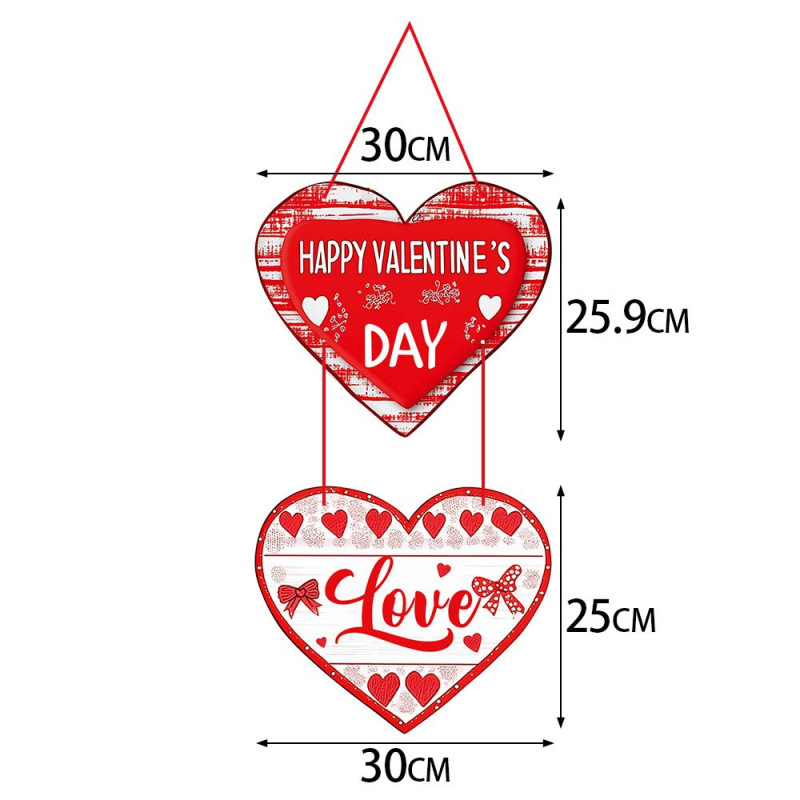 Productos de decoración del día de San Valentín transfronterizos europeos y americanos Amor rojo Colgante de la puerta del día de San Valentín Decoración del ambiente romántico de la boda Colgante