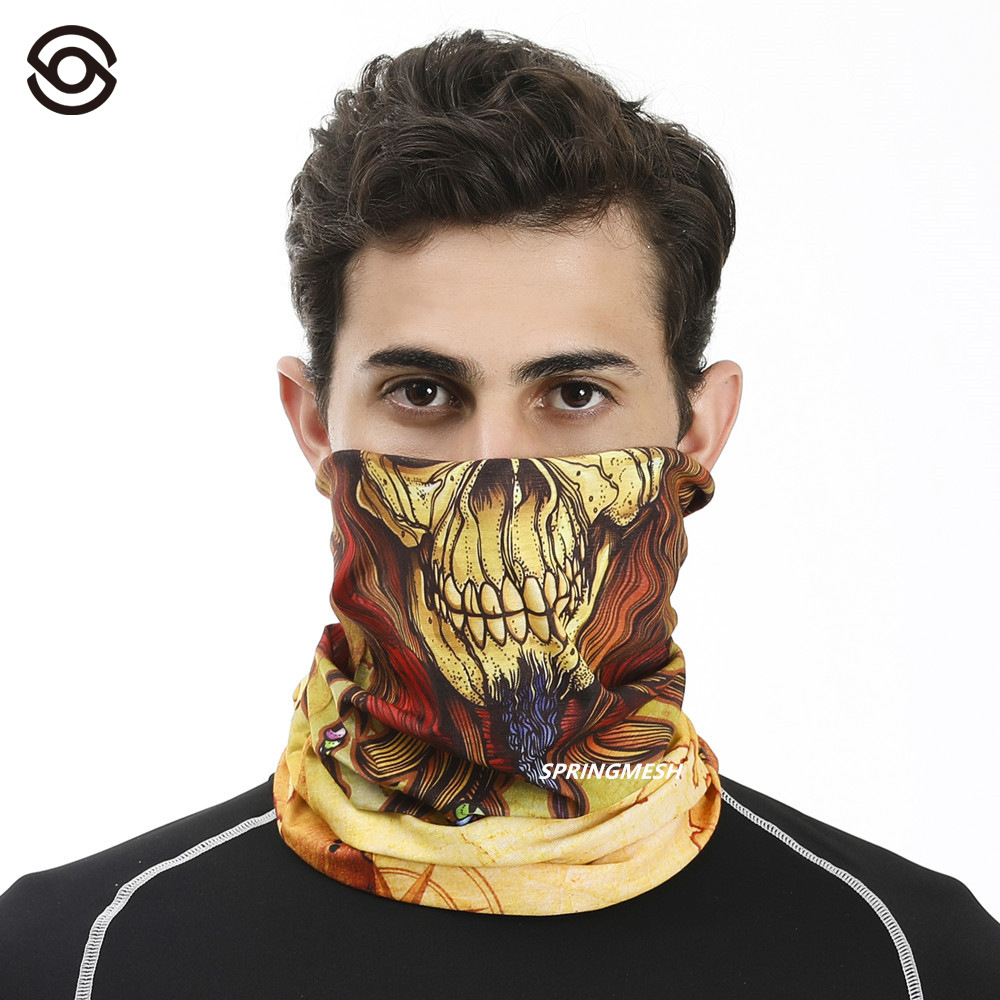 Sun Protection Face Mask with Ear Loops, Cycling Face Cover, Motorcycle Neck Gaiter, Skull Design, Fishing, Unisex