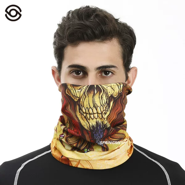 Sun Protection Face Mask with Ear Loops, Cycling Face Cover, Motorcycle Neck Gaiter, Skull Design, Fishing, Unisex