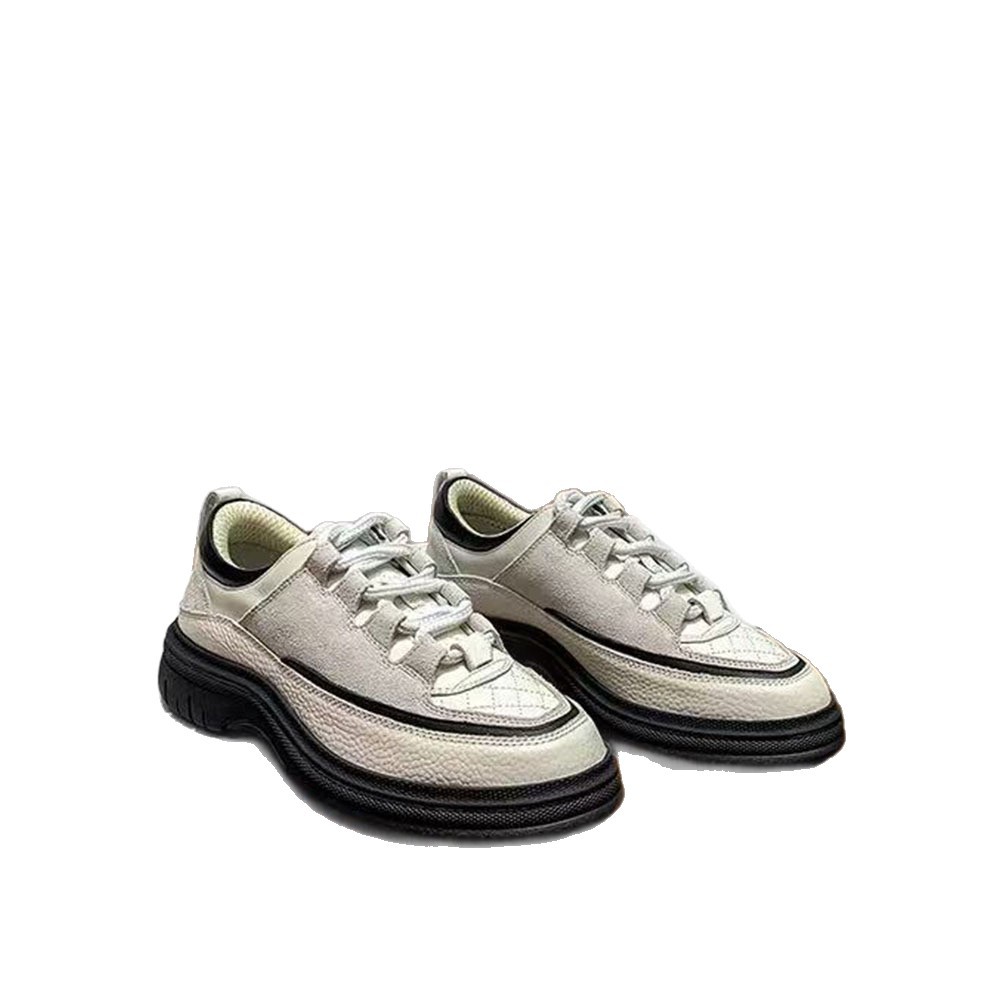 Nouvelle version montante 2025, modèle petit modèle, color block, semelle épaisse, rehaussante, style allemand décontracté, chaussures de sport Panda Dad pour femmes_voghion.com