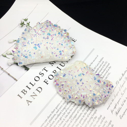 Natural white crystal cluster electroplating colorful crystal raw stone cluster degaussing purification ore office decoration wholesale