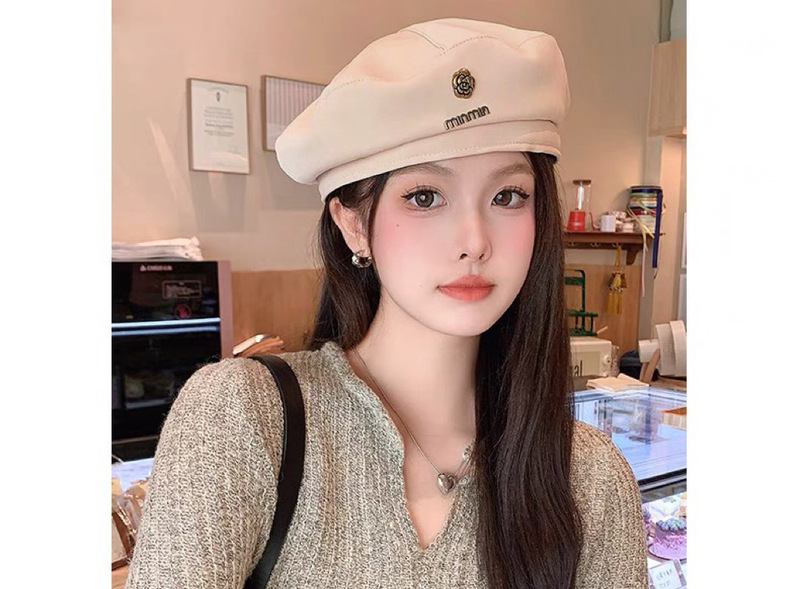 批发毛呢贝雷帽女显脸小秋冬宝贝熊日系复古卡通时髦气质画家帽女|undefined