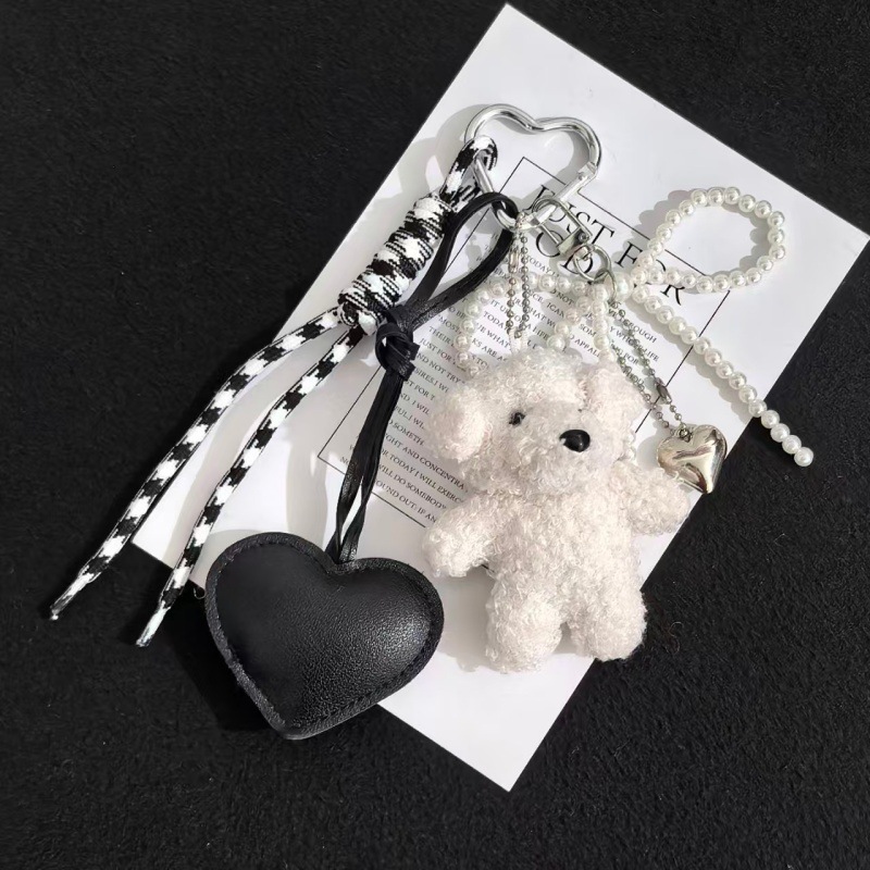 Llavero de peluche estilo Miu creativo, colgante para bolso, decoración de osito de peluche para parejas.