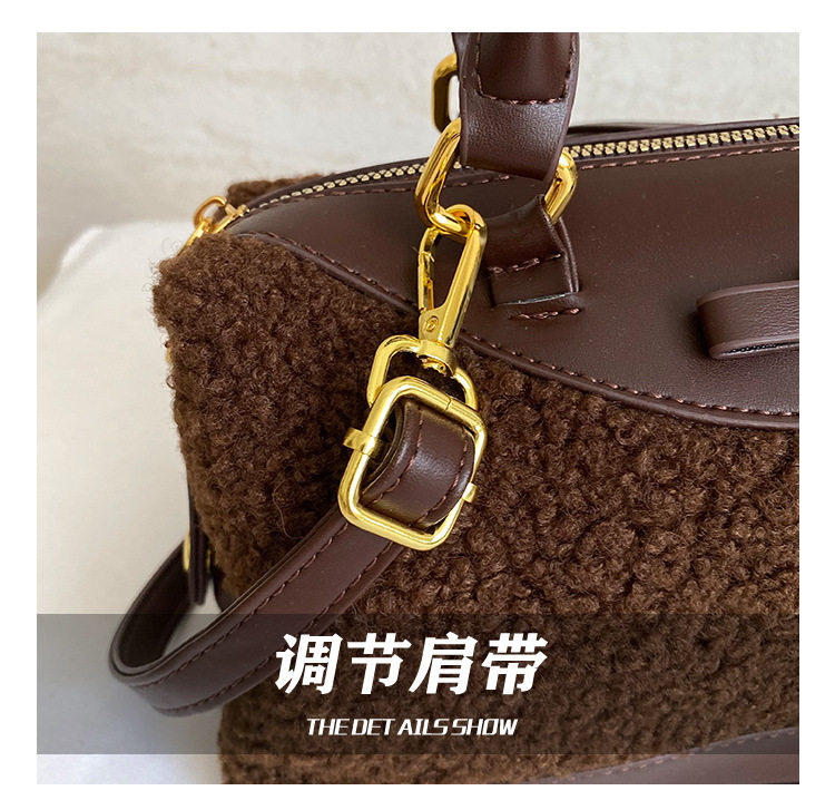 Túi đeo chéo nữ dáng gối mềm mại phong cách retro, túi xách tay đa năng — màu cà phê, màu nâu chi tiết 7