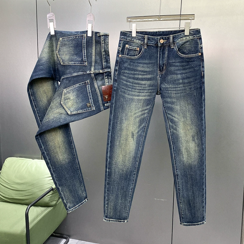 Джинсы элитного качества rostometer, брюки, корейский стиль, облегающий крой, оптом
