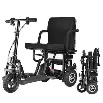 Elektrikli skuterlər aluminum alloy folding - black-8a-lithium-battery-about-25km