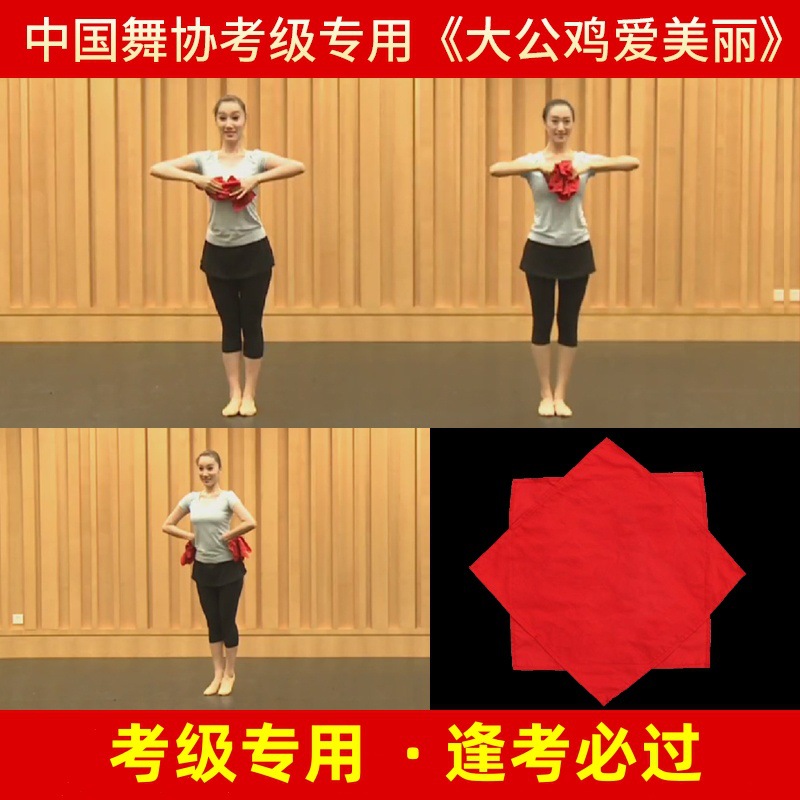 舞蹈手绢花棉绸手绢4级5级大公鸡爱美丽考级专用八角巾手帕一对