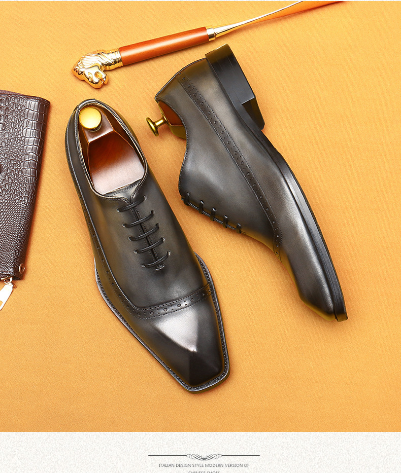 Cross-border E-Commerce Foreign Trade Leather Shoes men's Leather British Brock Carved Business Dress Oxford Shoes men shoe_vogvips.com