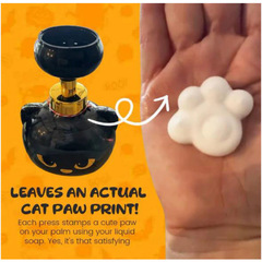 黑色猫咪爪形可爱卡通造型泡沫香皂挤压分配器家用独立站爆款