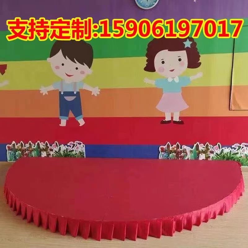 幼稚園パフォーマンス小さなステージモバイル折りたたみ便利な結婚式のステージ屋内ラウンド半円形木製Tステージ|undefined
