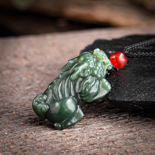 Natural old material Hetian jade jade brave pendant genuine goods jade pendant tongcai men's necklace women wholesale