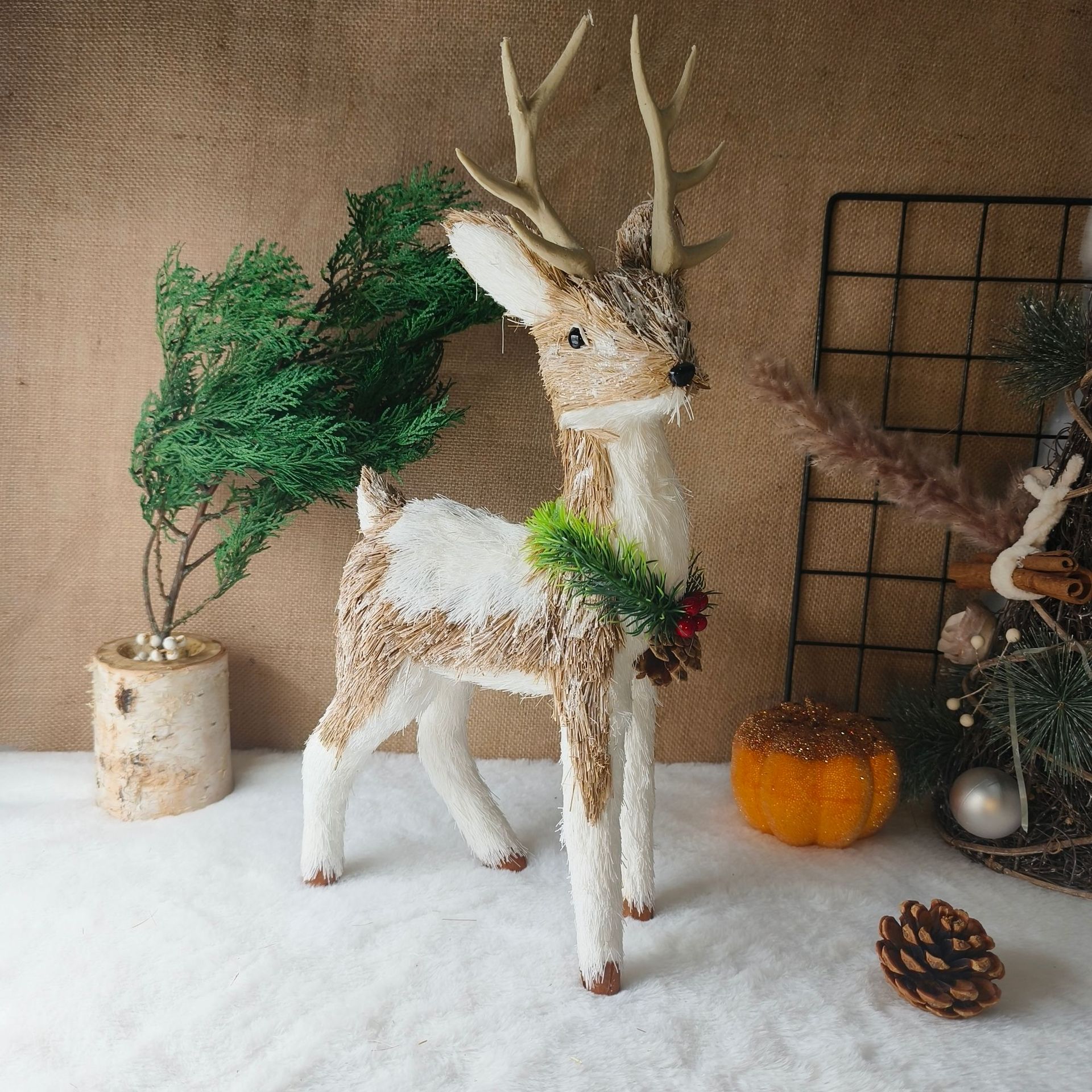 Decoración de ciervo navideño, adornos lindos, exquisitos recuerdos, simulación de alces, decoración de escritorio de ventana navideña, accesorios