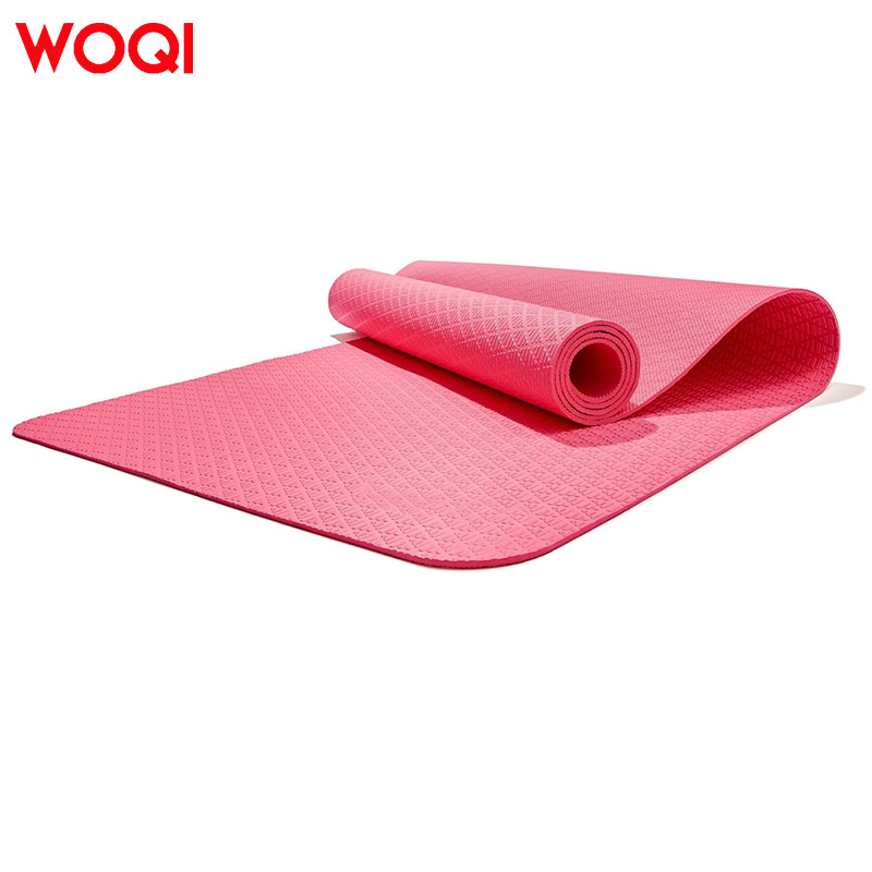 Woqi 6mm Thick Pink Women's Yoga Mat – Non-Slip, Cushioned Fitness Mat for Home