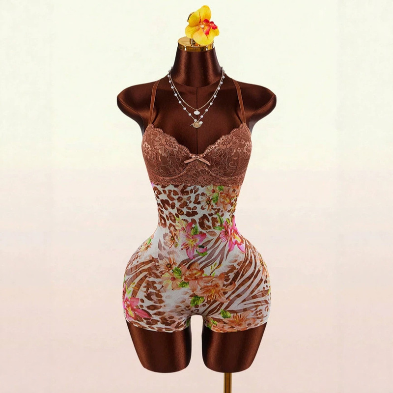 2026 European and American New Style Printed Lace Jumpsuit, Popular on Aliexpress and Amazon Cross-Border, Summer Jumpsuit 2026 European and American New Style Printed Lace Jumpsuit, Popular on Aliexpress and Amazon Cross-Border, Summer Jumpsuit